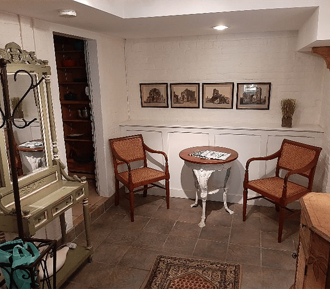 Den or entry area with seating furniture to enjoy a quiet talk