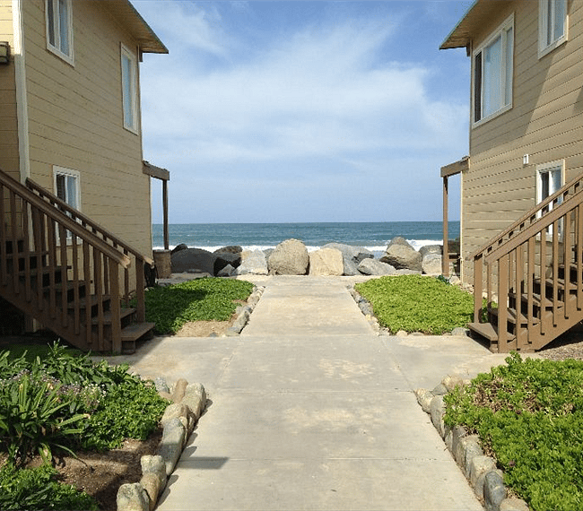 Breezeway leading to condo