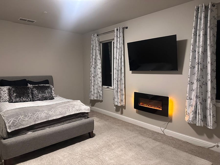 New smart TV and electric fireplace