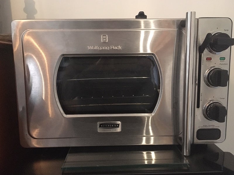 Convection Oven will cut your cooking time and keeps everything juicy and moist.
There is also a microwave, toaster and a small coffee maker