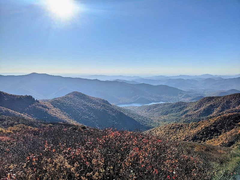 Blue Ridge Parkway lookout a short drive up a local road