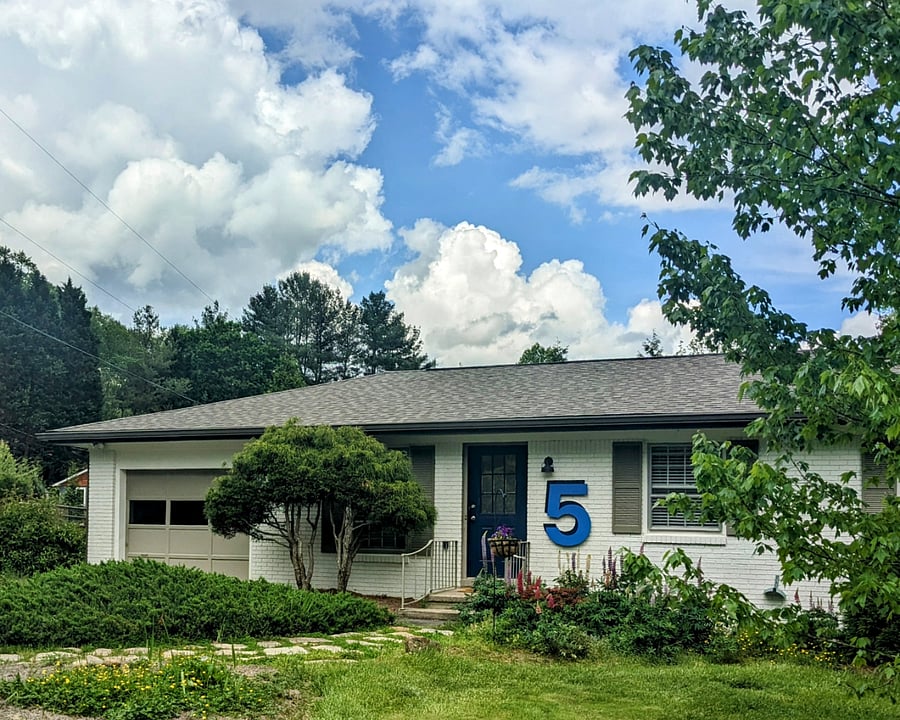 Here's the modest ranch in its 1970's glory