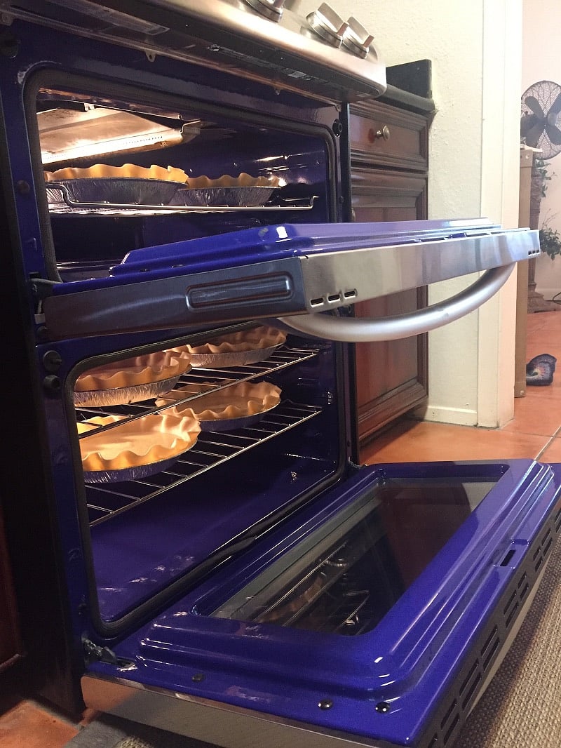 Lovely double oven with conventional on top and convection or conventional on the bottom.
