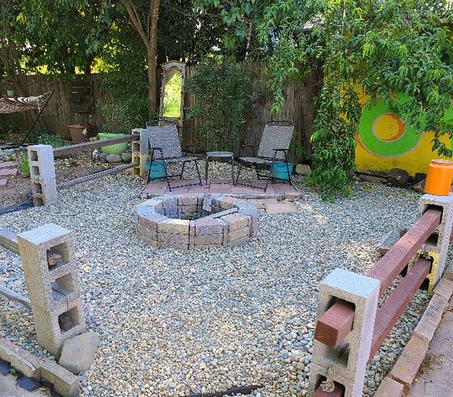 Outdoor fire pit area