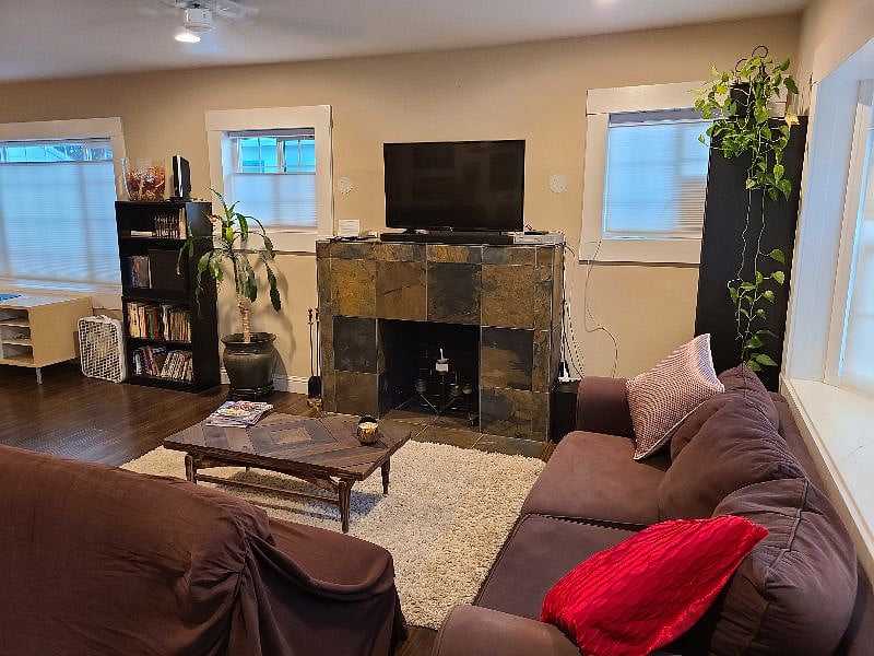 Living room area with TV