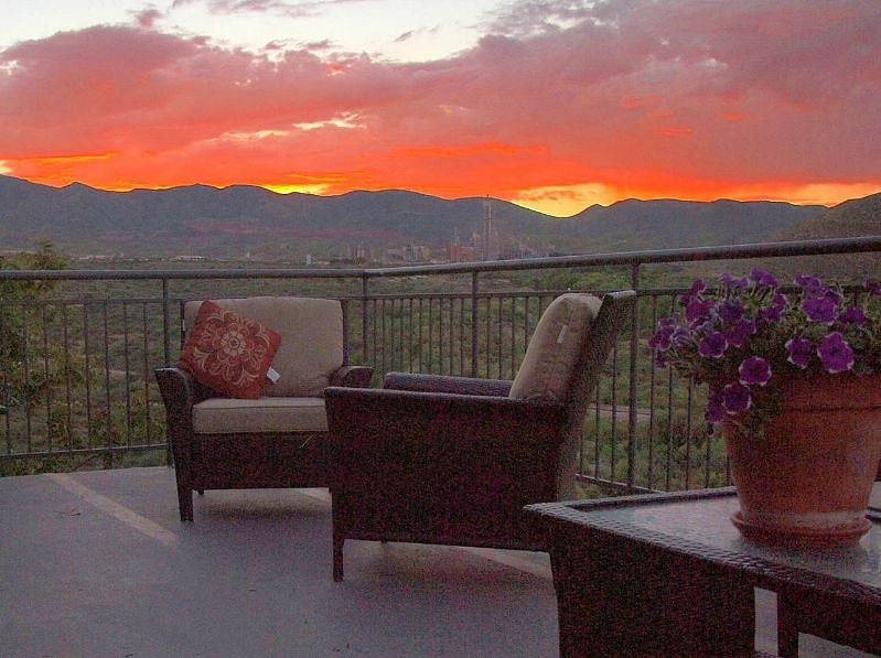 Shared second floor deck
