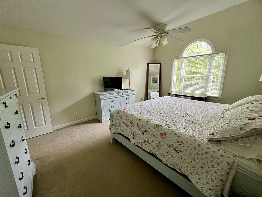 King bed in the master with smart TV.