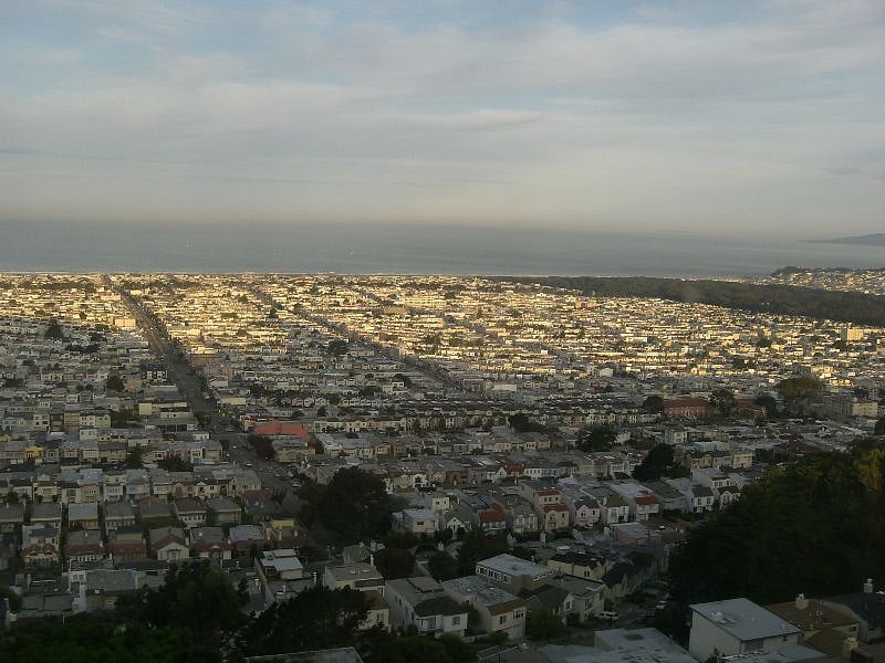 View from studio. Sunset District and Pacific Ocean.