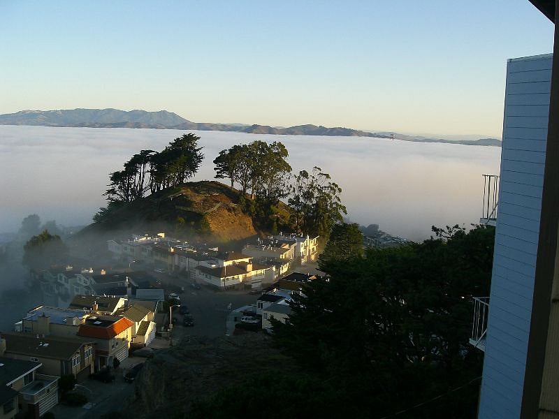 View from studio. Northwest look. Golden Gate Bridge is hiding in the fog!