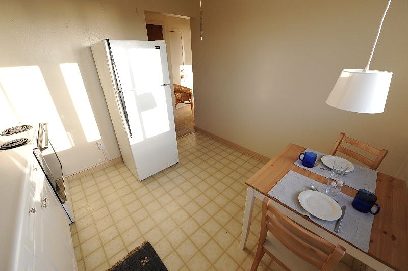View to main room from kitchen.