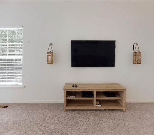 Large TV and plenty of storage space