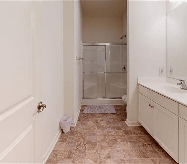 Full bathroom with vanity sink and mirror