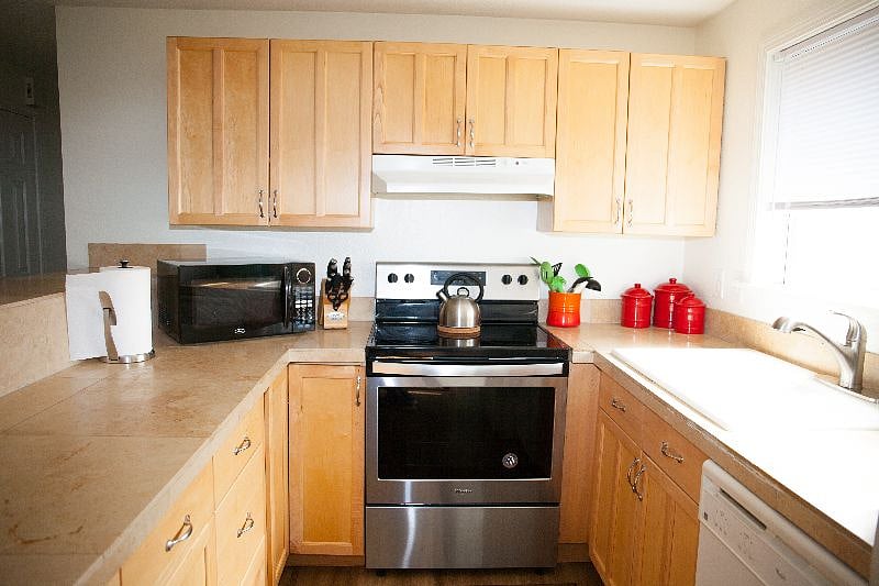 Fully equipped kitchen with everything you need to cook at home (plus we have amazing local restaurants if you'd rather not).