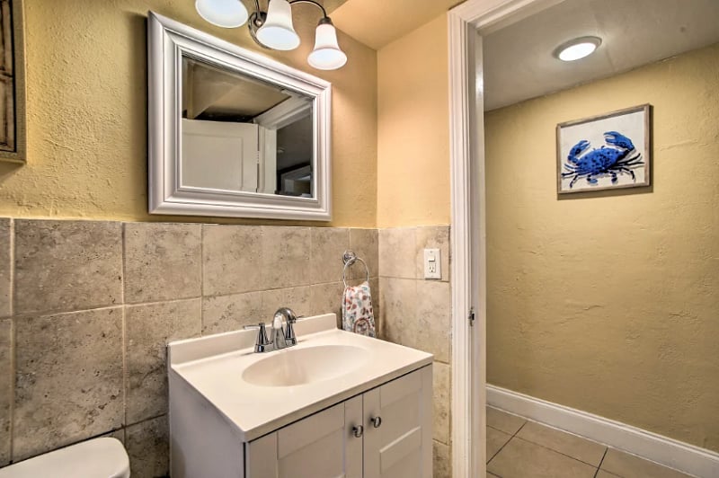 11.Wash up in the bathroom.