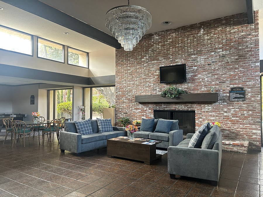 Clubhouse area for relaxing and reading or gathering with friends.