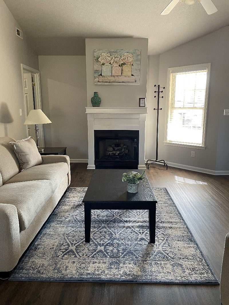 Family room fireplace.