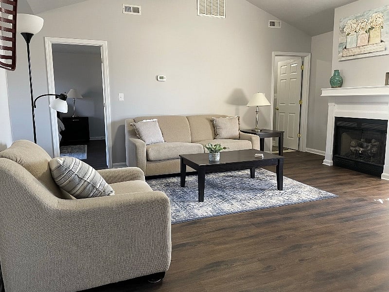 Hardwood floors throughout home.