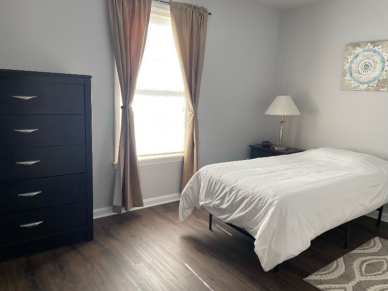 Third bedroom with twin bed. Or can be set up as and office with a desk. Or can be set up with second twin bed or with one queen bed.