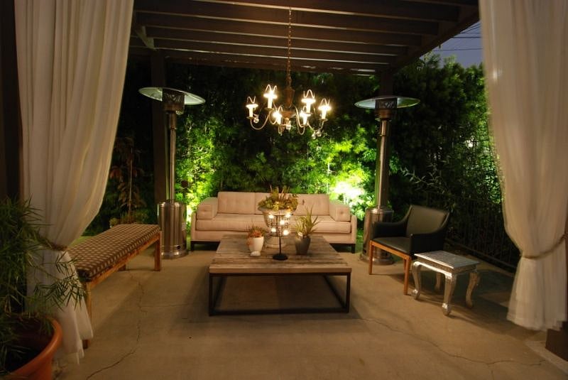 Outdoor Lounge Area at night