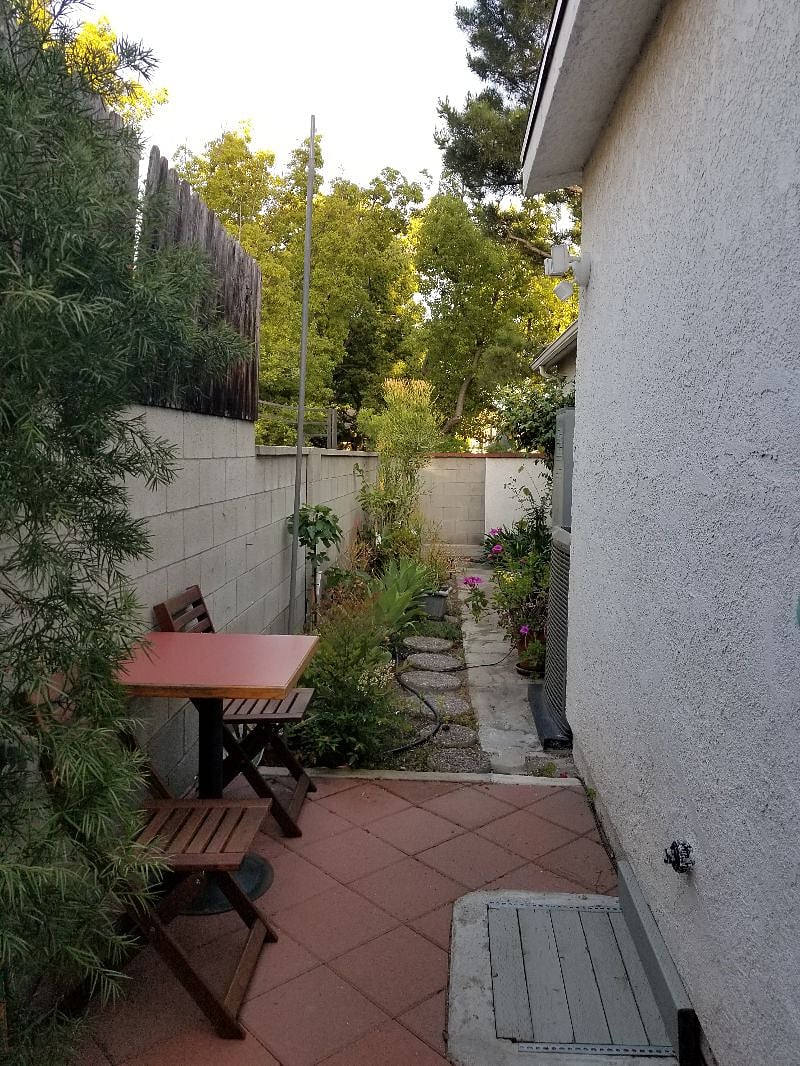 Garden area, left side of studio