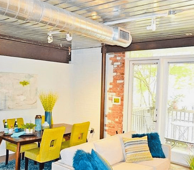 Open living/dining area