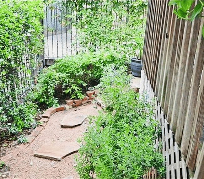 Small backyard with a deck