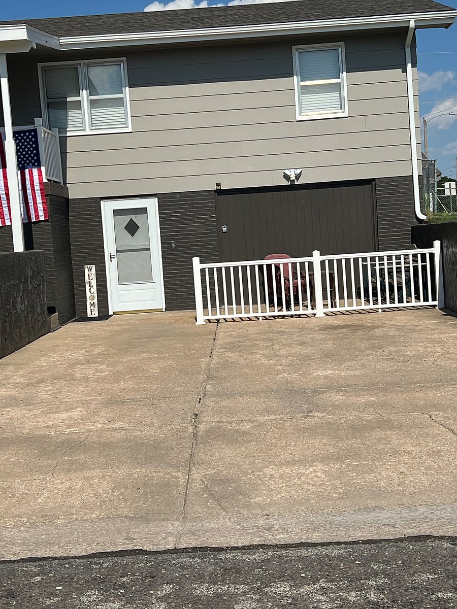 This is your entrance and you park directly in front of your apartment on the driveway.