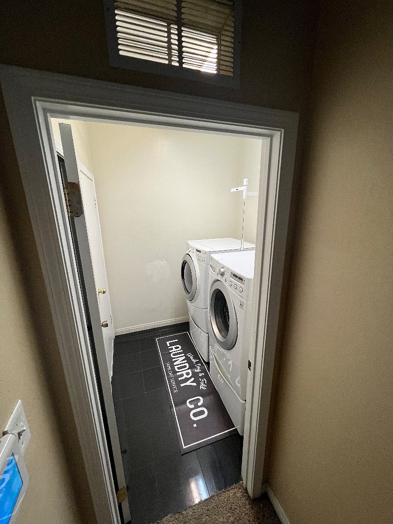 Washer & Dryer within house.