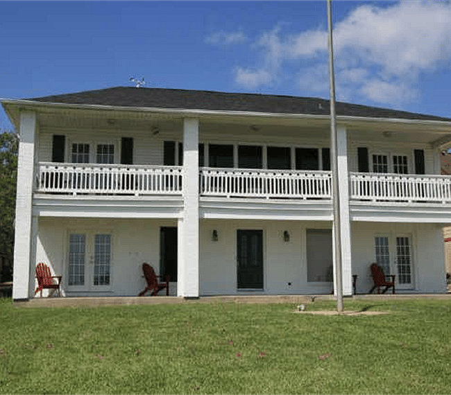 Rear of the home, facing the bay