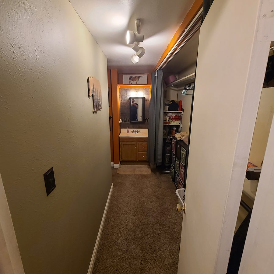 Closet Storage/Bathroom Area