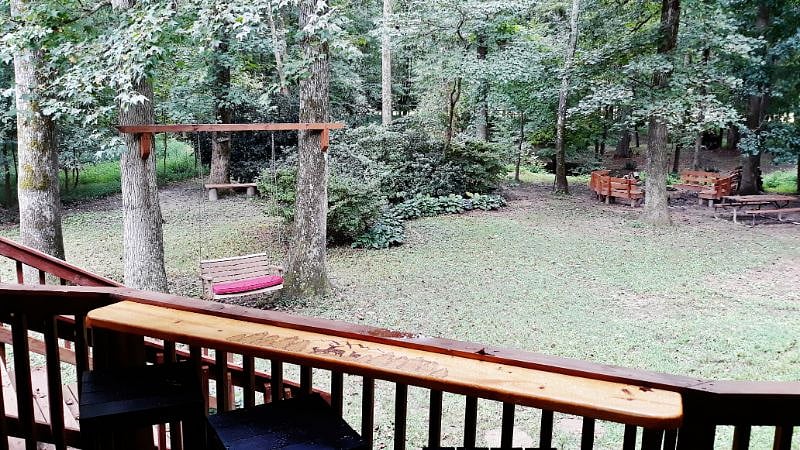 Backyard view from deck just off Living Room