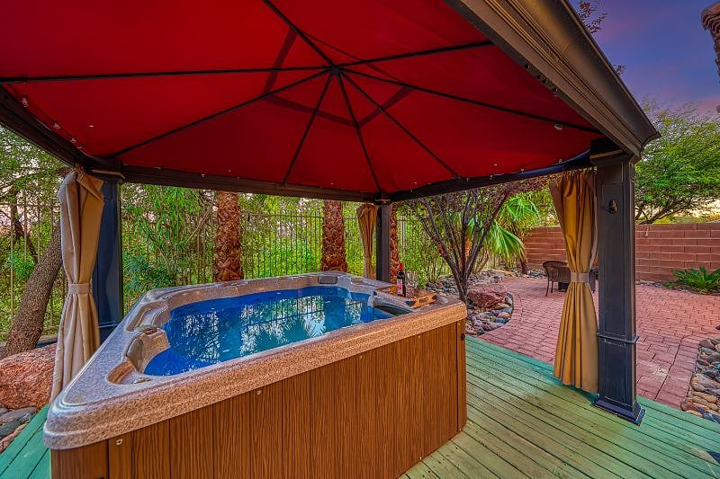 Hot tub right outside master bedroom