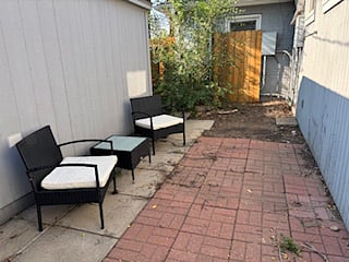 Private, fenced backyard.