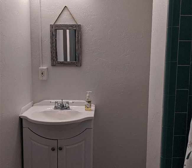 Master bedroom sink and mirror