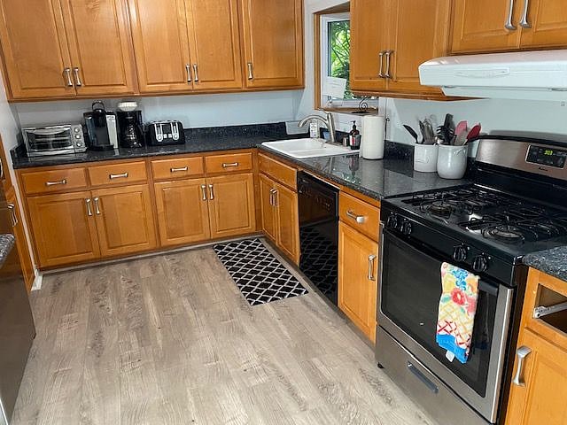 Kitchen with all appliances needed & dishware