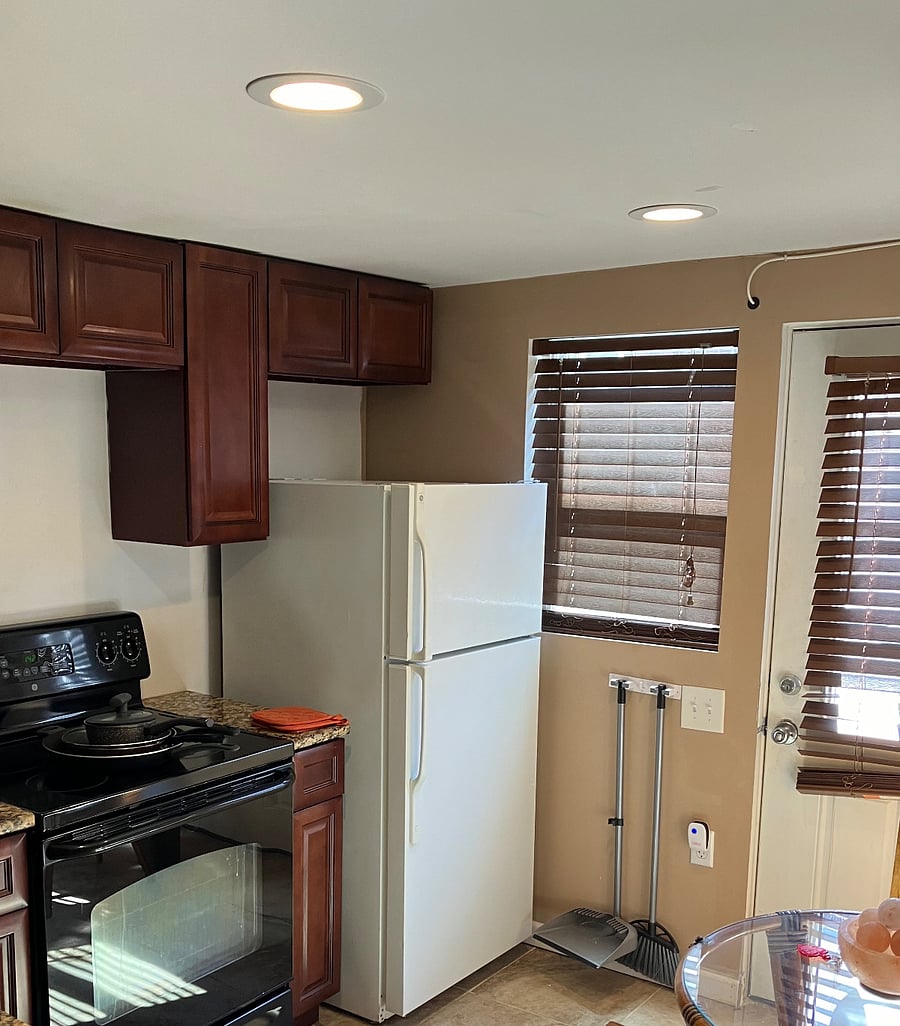 Kitchen with microwave, keurig and air fryer