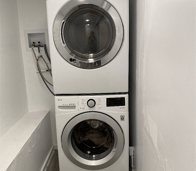 Full-sized washer and dryer in unit
