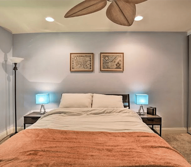 Charming nightstands with lamps
