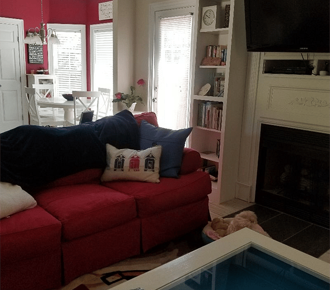Living room with fireplace