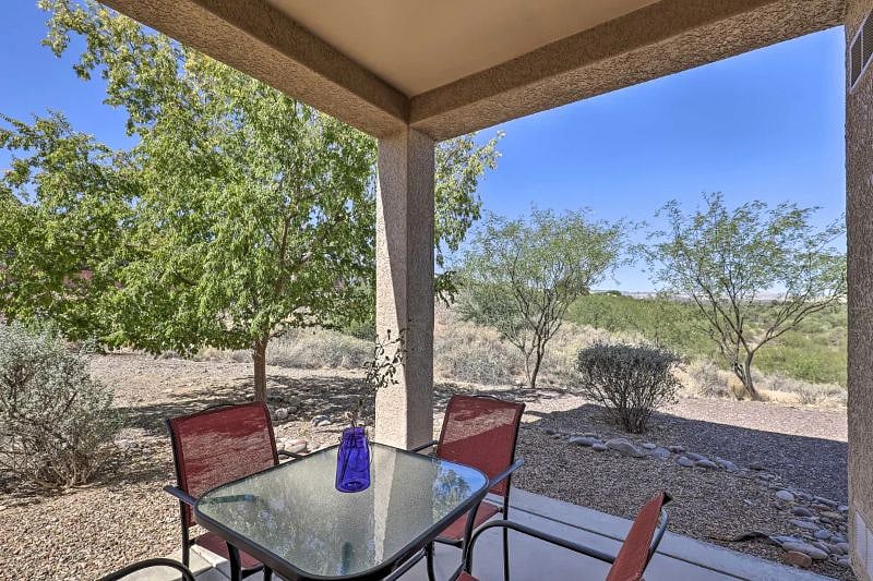 Unit A Rear patio seating & wilderness views