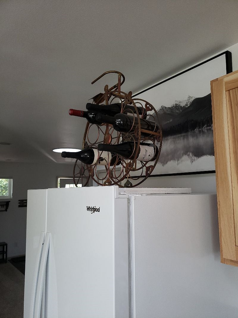 The perfect bicycle-WINE rack...Spokane has some amazing local wines here...Washington's finest...And if you need an amazing "wine-app" that tells you exactly what you would probably love...Just ask me for it!