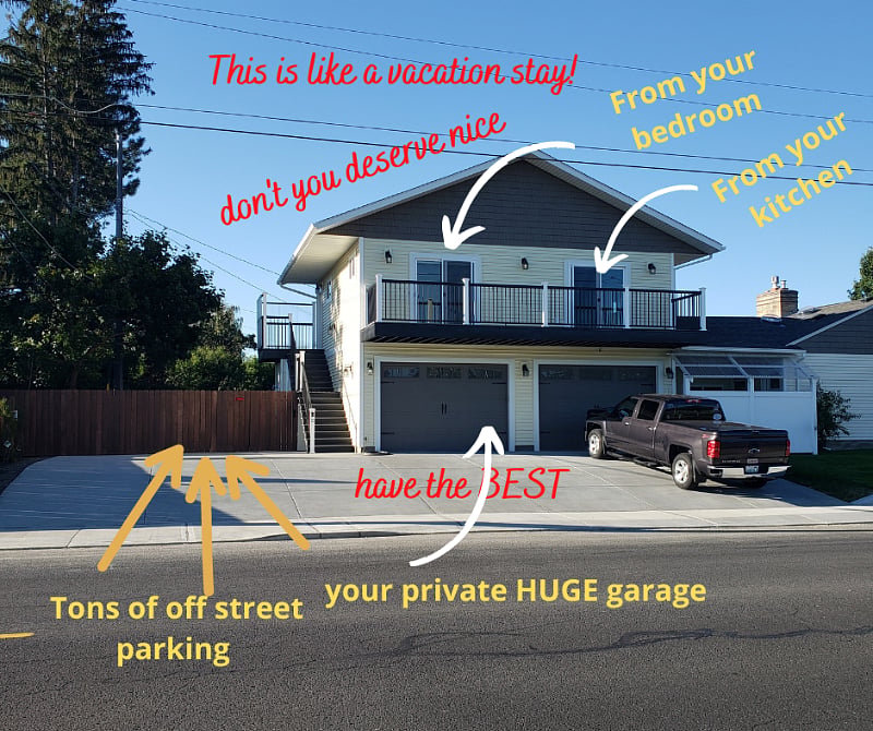 The arrows say it all...PLUS private sunning or BBQing behind your fence..You owe this to yourself...pamper yourself...It's only for a short stay of 3 months OR you can stay longer! so...why not ENJOY this...You deserve this!