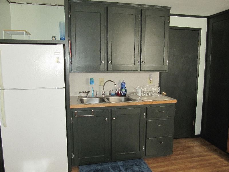 Full size Refrigerator & double sink.