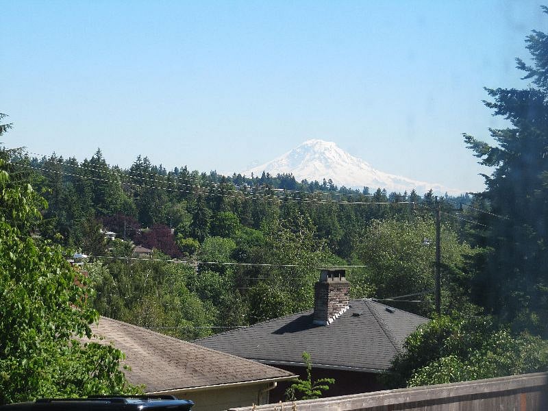 View of Mt. Rainier from Living room and front door.
