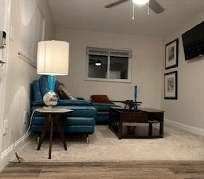 Living area with Roku TV