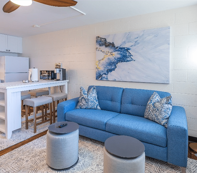 Welcoming living room with a cozy sofa