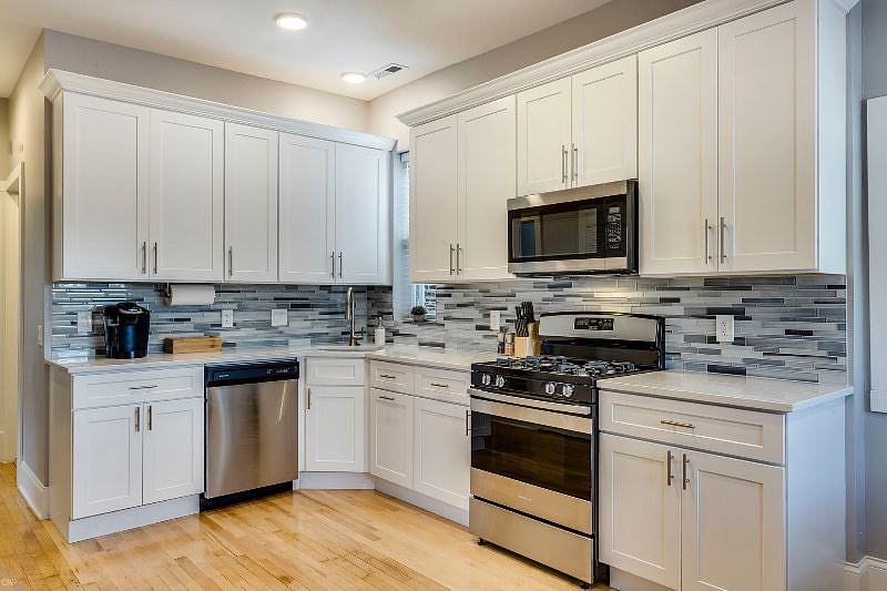 Kitchen is fully stocked for all your cooking needs. Pots, pans, utensils, plates, silverware etc. Keurig coffeemaker with full selection of coffees, teas, as well as sugar and creamer.