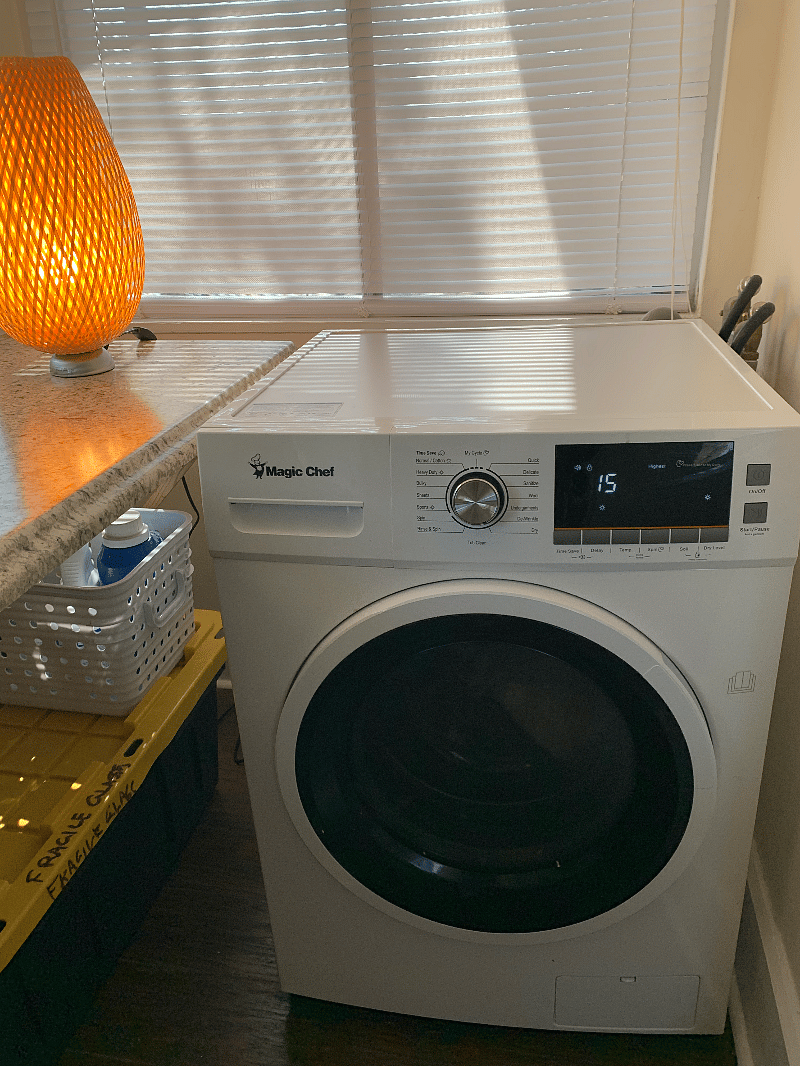 Washer/dryer in the apartment.
