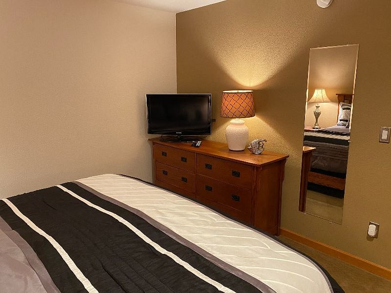 42" TV in the bedroom, with full streaming through Fire TV and also HD-Antenna for some local channels.