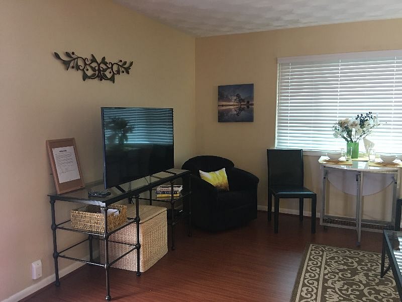 Large Screen TV with Extra Bedding Hidden Beneath